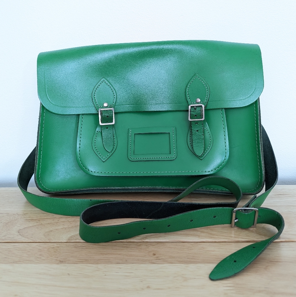 15" Cambridge Satchel - Kelly Green